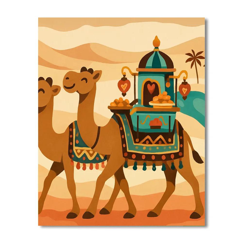 Tea Caravan For Valentines Day paint by color