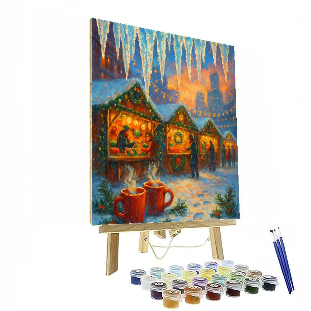 Holiday Market Under Crystal Icicle Canopies Paint by numbers art