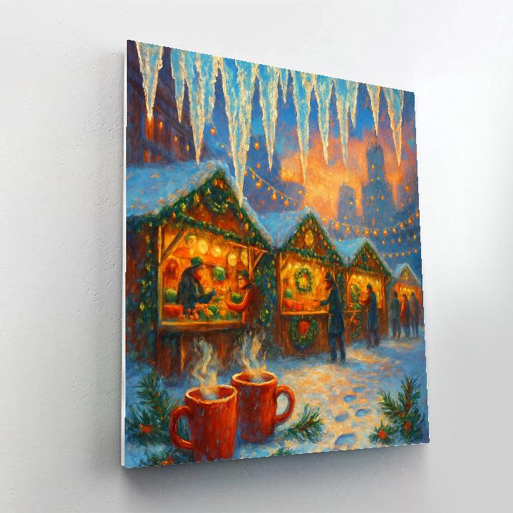 Holiday Market Under Crystal Icicle Canopies Paint by numbers art
