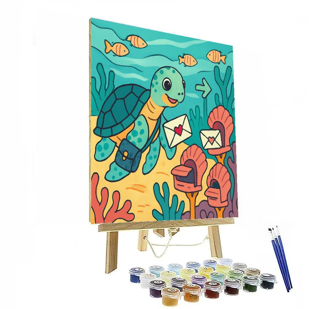 Valentines Day Coral Reef Post Office paint by numbers