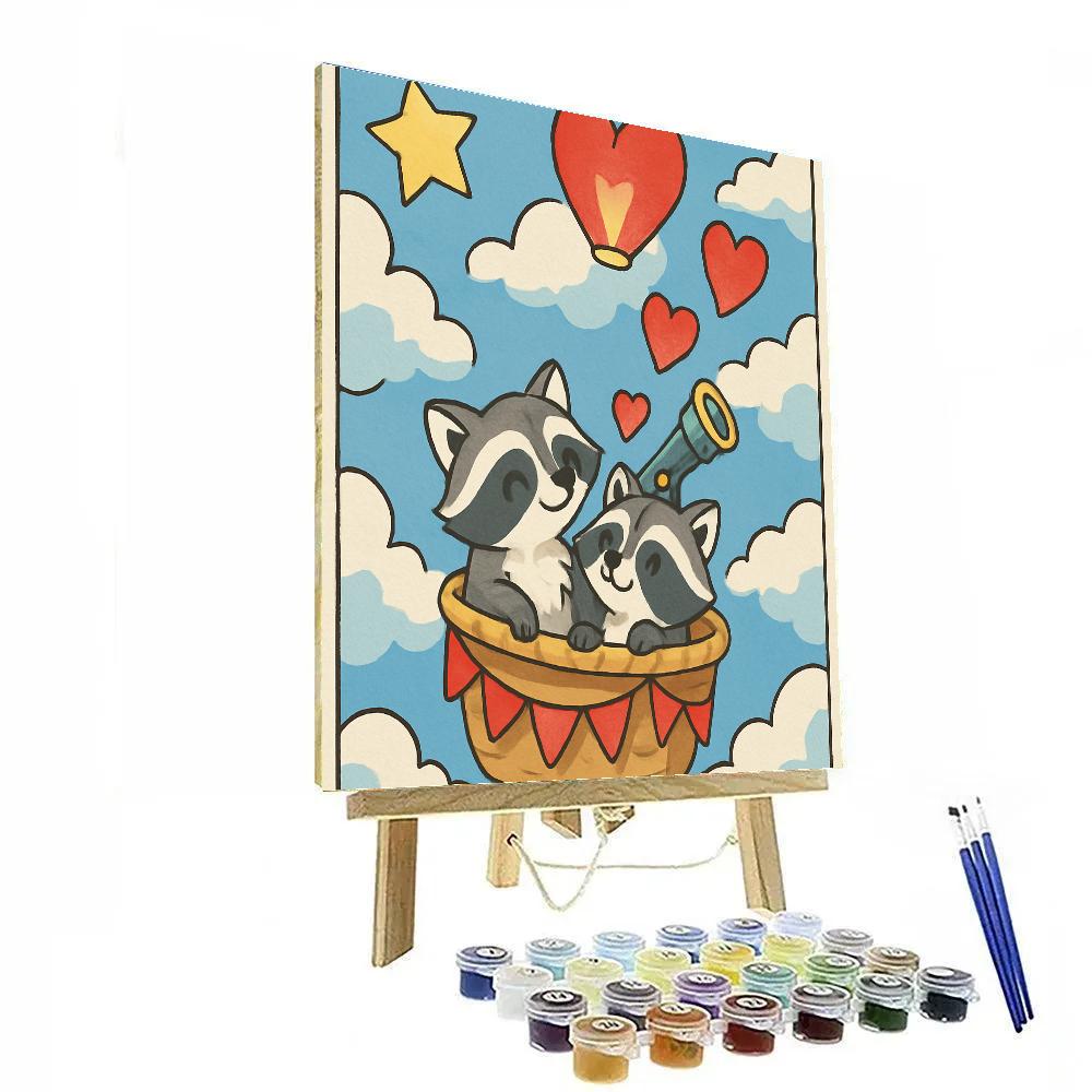 Sky Gondola With Valentines Day Lanterns paint by numbers