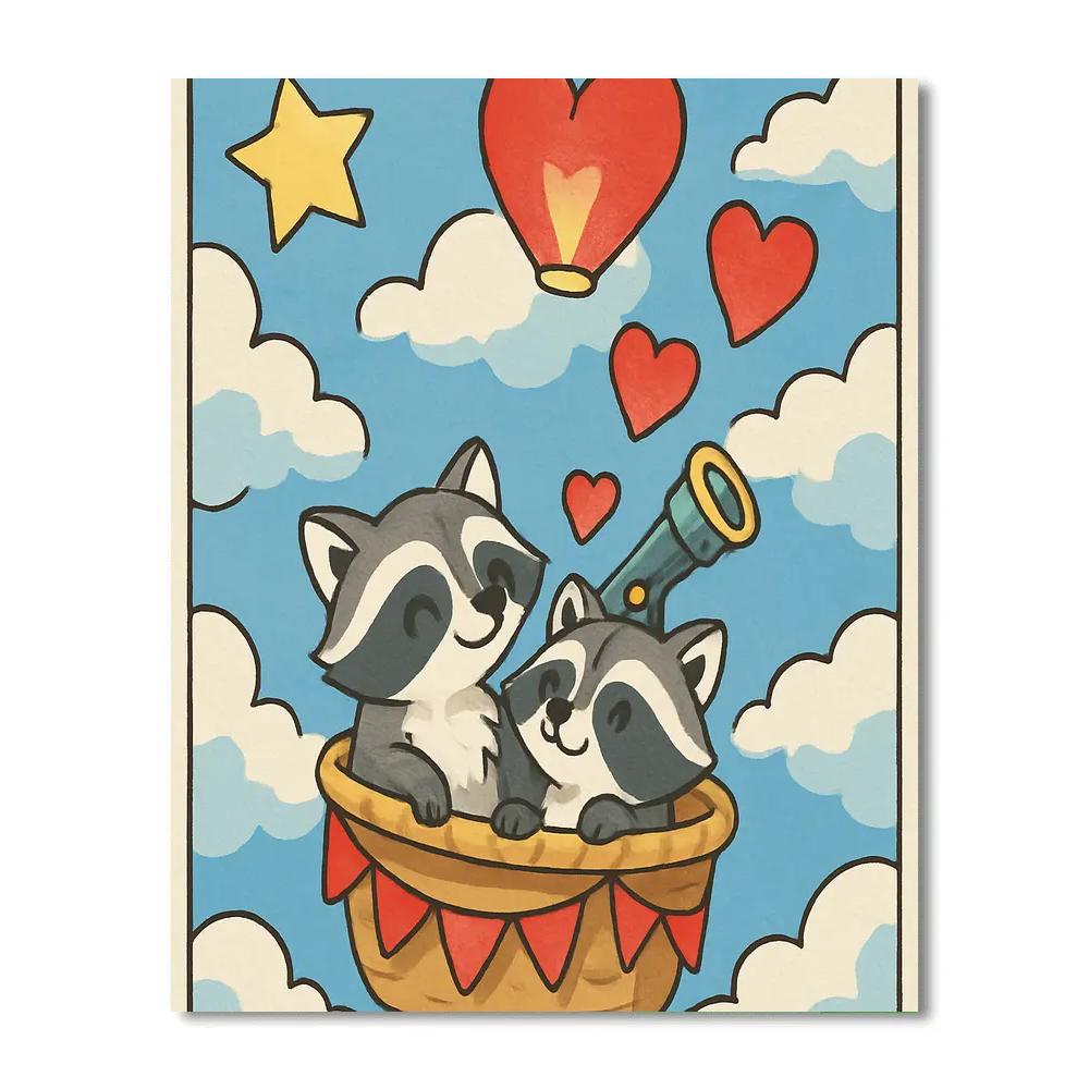 Sky Gondola With Valentines Day Lanterns paint by numbers