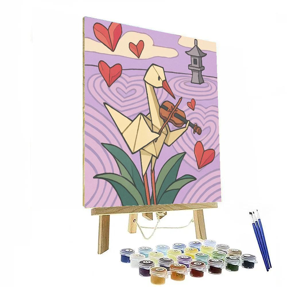 Origami Garden Valentines Day Serenade paint by number