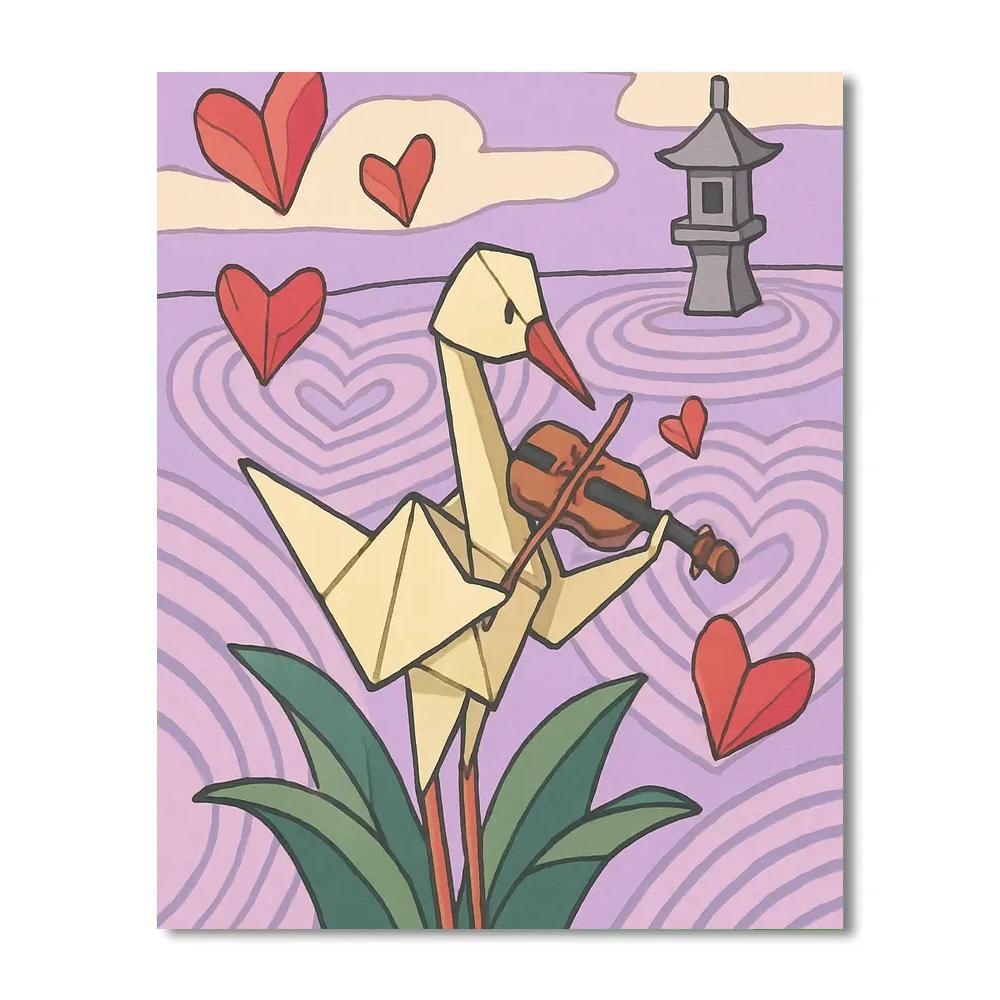 Origami Garden Valentines Day Serenade paint by number