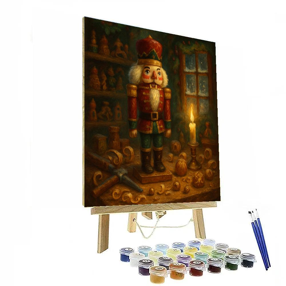 Nutcracker Workshop With Snow Dust Sparkles Numbered painting kits