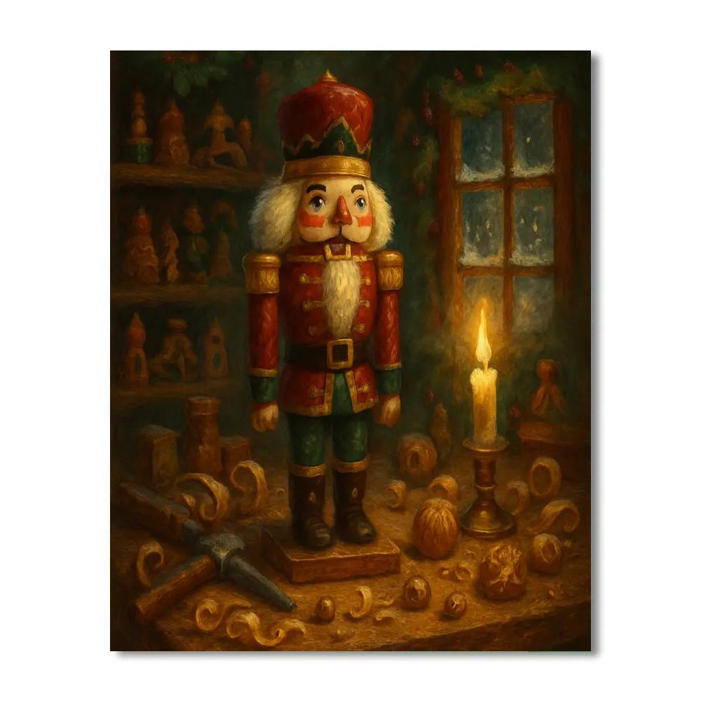 Nutcracker Workshop With Snow Dust Sparkles Numbered painting kits