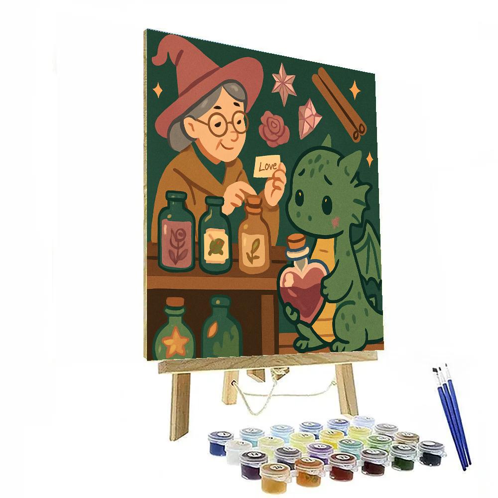 Valentines Day Potion Shop For Shy Dragons painting number kit