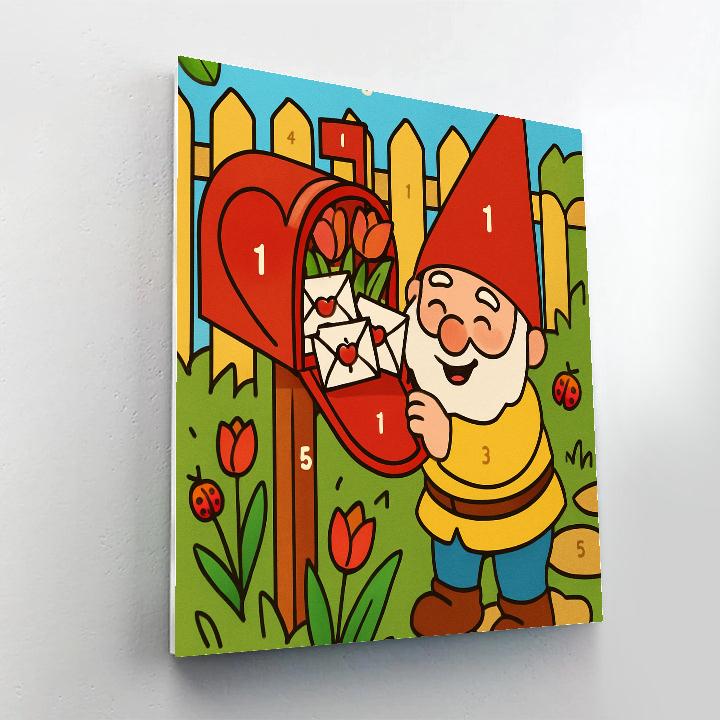 Valentines Day Garden Gnome Mailbox Surprise Number painting