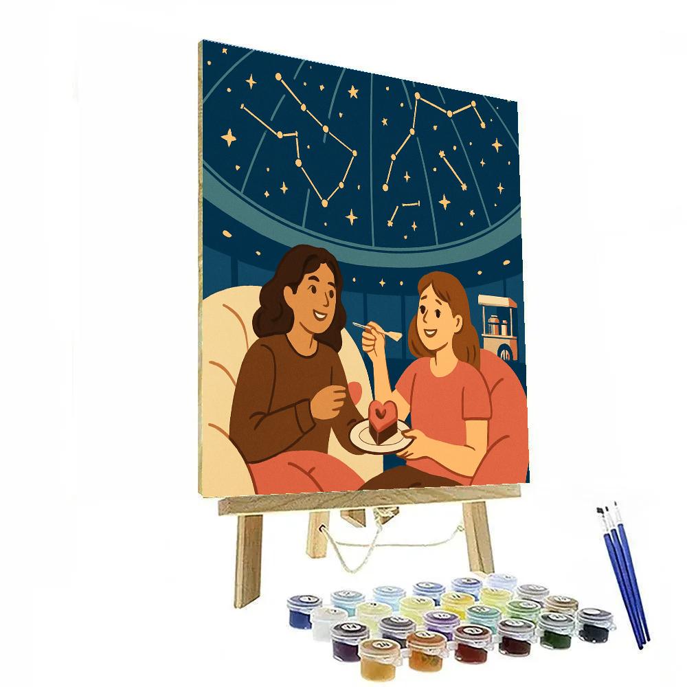 Valentines Day Dessert Planetarium Date paint by number