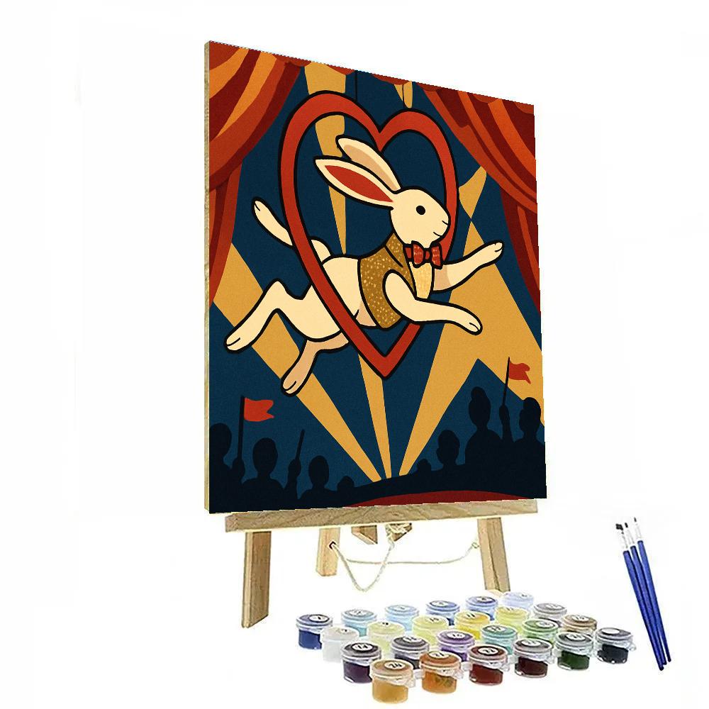 Valentines Day Circus Acrobat Heart Hoop Paint by numbers kits