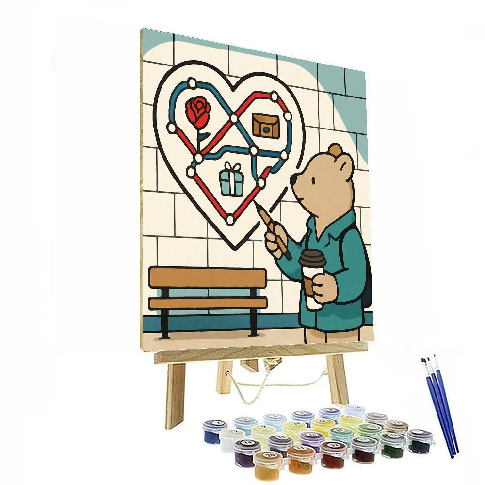 Valentines Day Subway Map Of Destinations Number painting