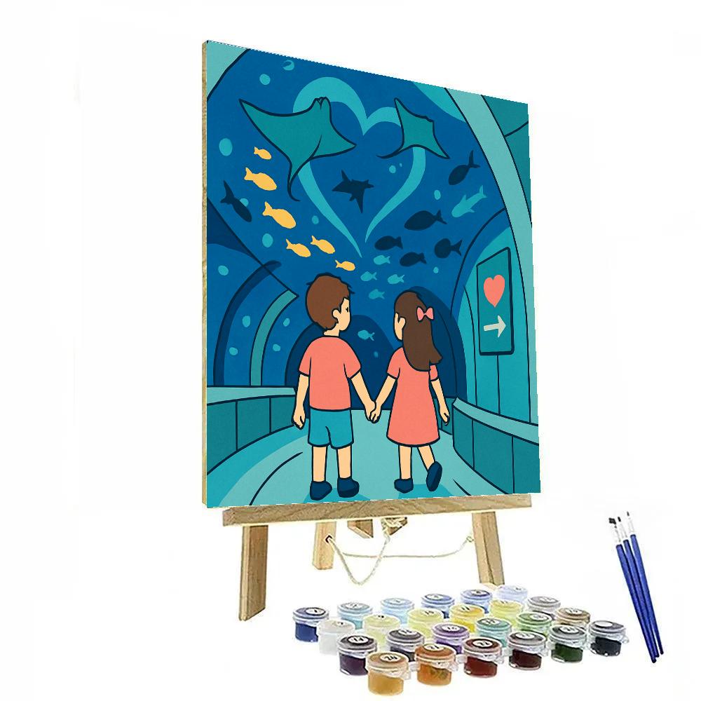 Valentines Day Aquarium Tunnel Handhold Paint by numbers kits