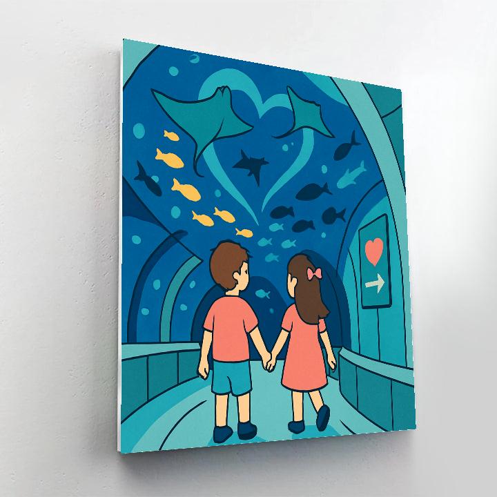 Valentines Day Aquarium Tunnel Handhold Paint by numbers kits