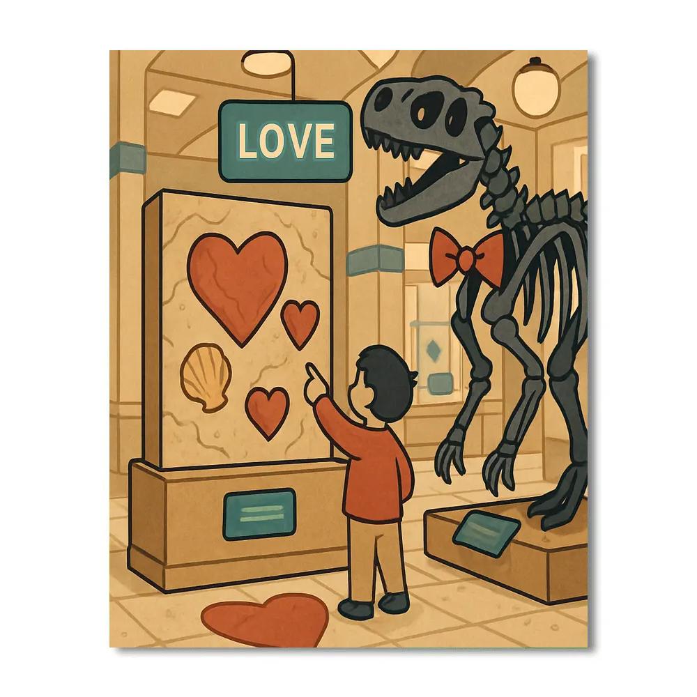 Valentines Day Museum Of Tiny Love Fossils paint by numbers