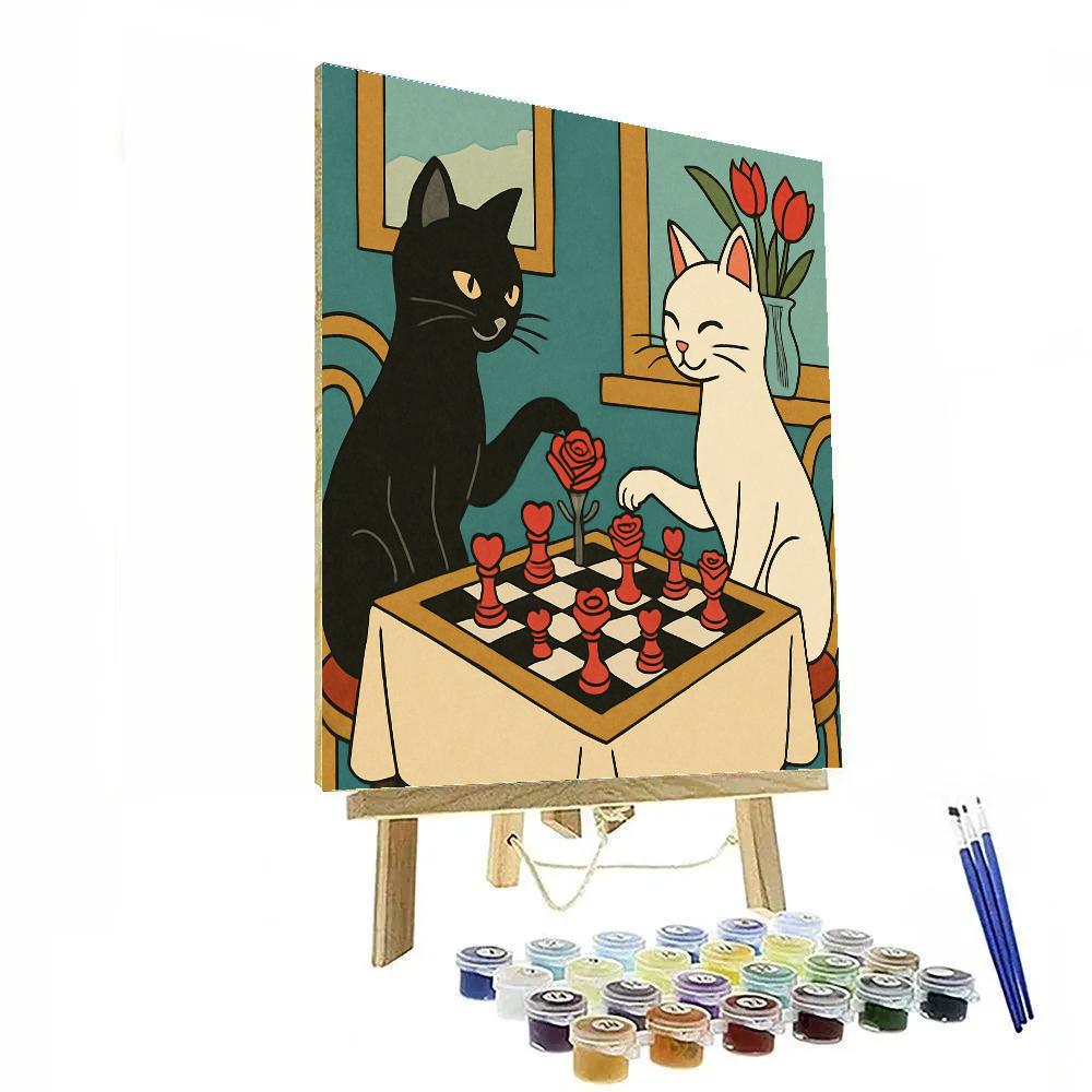 Valentines Day Chess Match Of Roses DIY paint by numbers