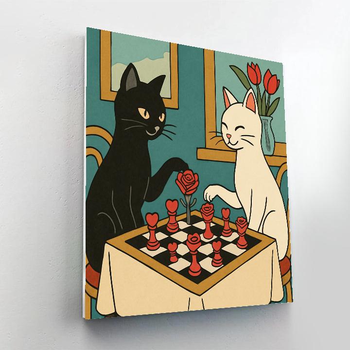 Valentines Day Chess Match Of Roses DIY paint by numbers