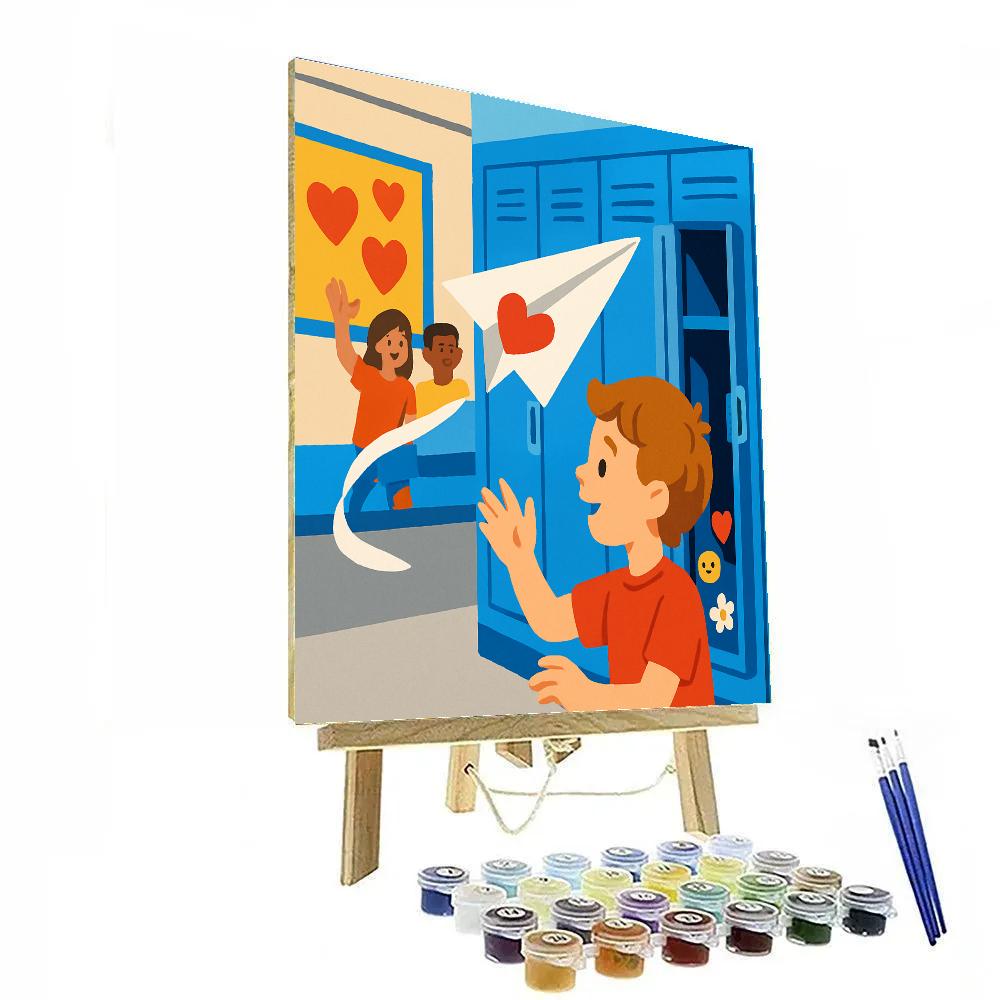 Valentines Day Paper Airplane Love Delivery Painting by numbers kit