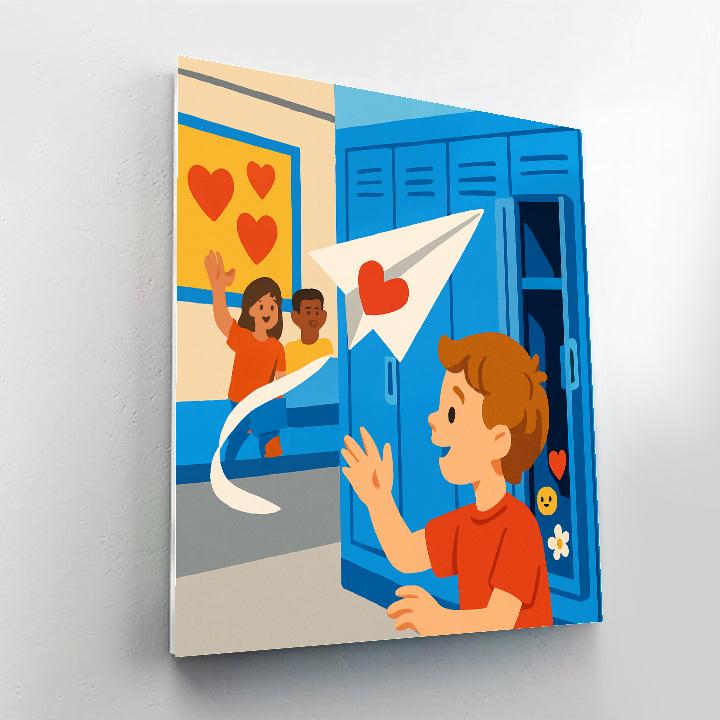 Valentines Day Paper Airplane Love Delivery Painting by numbers kit