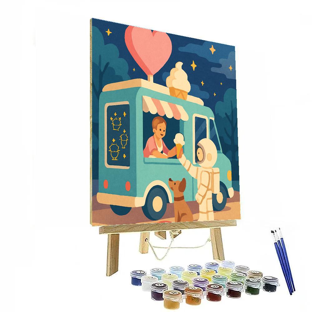 Valentines Day Ice Cream Constellation Truck DIY paint by numbers