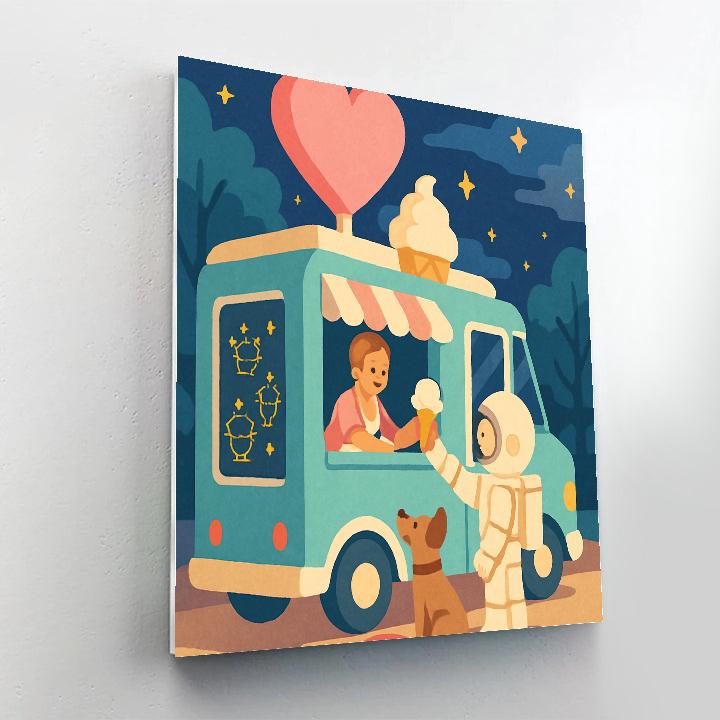Valentines Day Ice Cream Constellation Truck DIY paint by numbers
