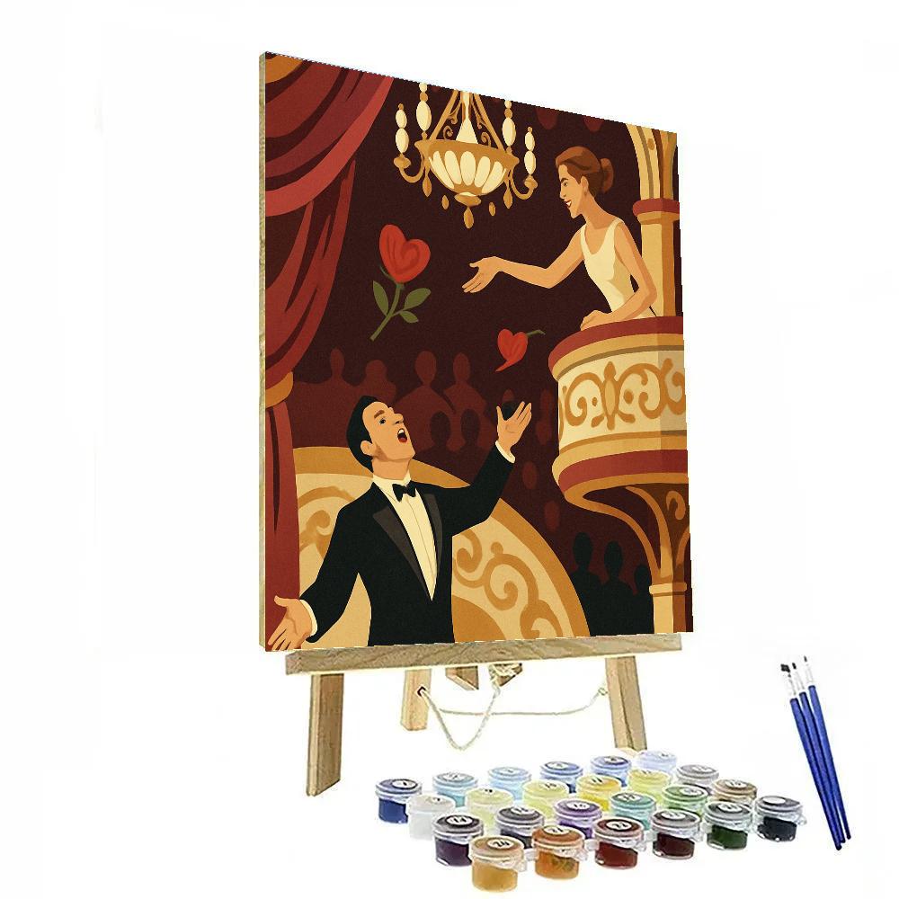 Valentines Day Opera Balcony Rose Toss Painting by numbers kit