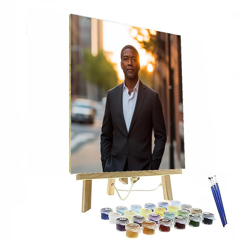 Denzel Washington: Gravitas In The Golden Hour Spotlight Painting by numbers kit