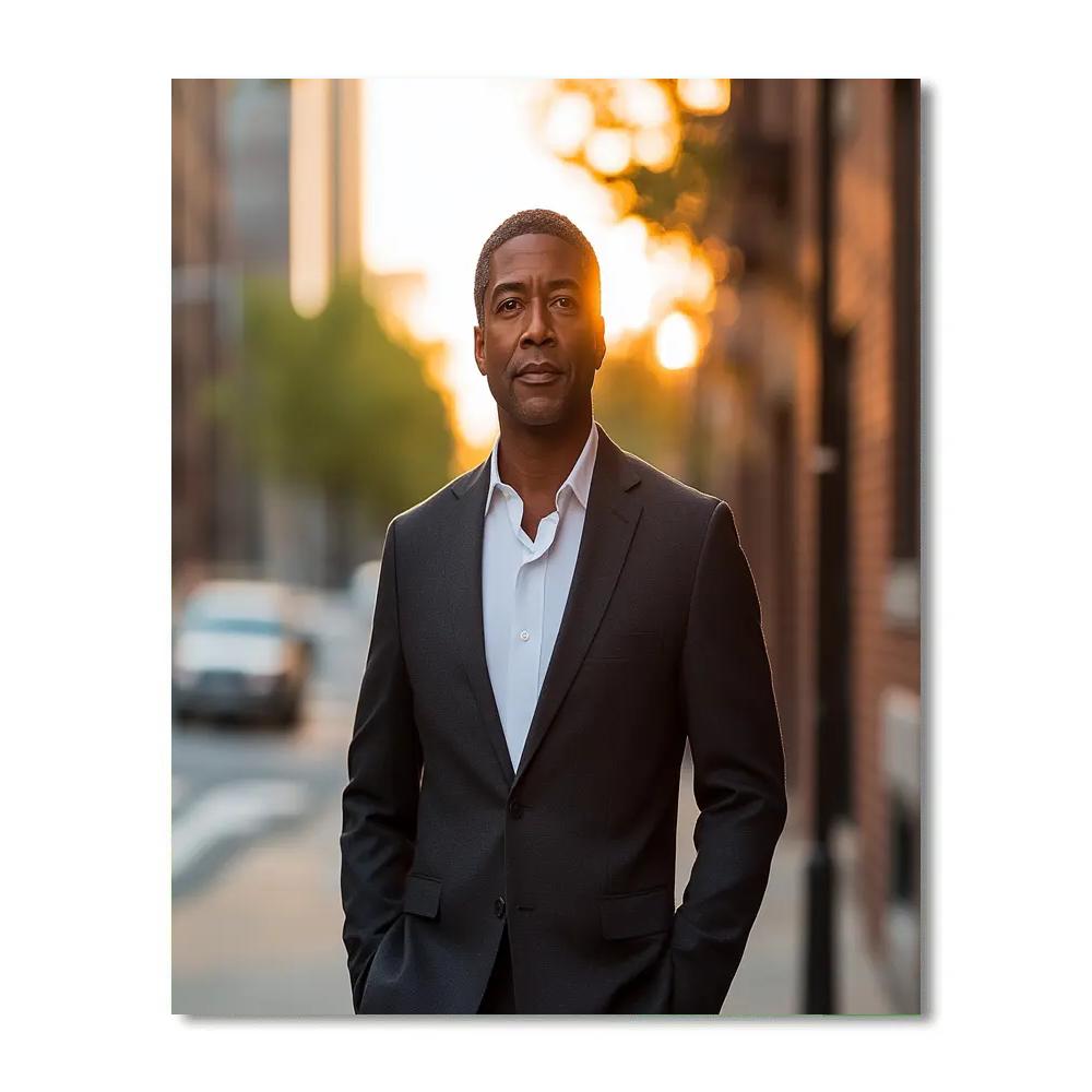 Denzel Washington: Gravitas In The Golden Hour Spotlight Painting by numbers kit