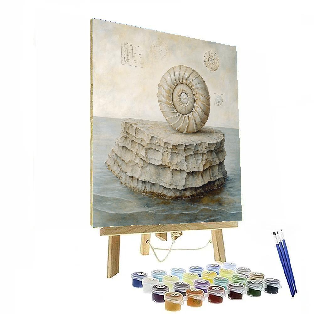 Leonardo Da Vinci Inspired Fossil Tides Of An Ancient Sea paint by number