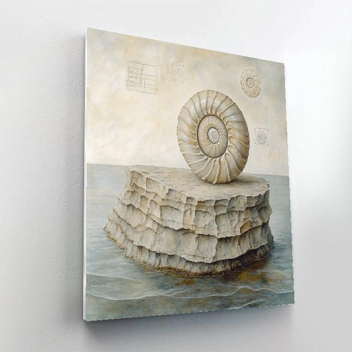 Leonardo Da Vinci Inspired Fossil Tides Of An Ancient Sea paint by number