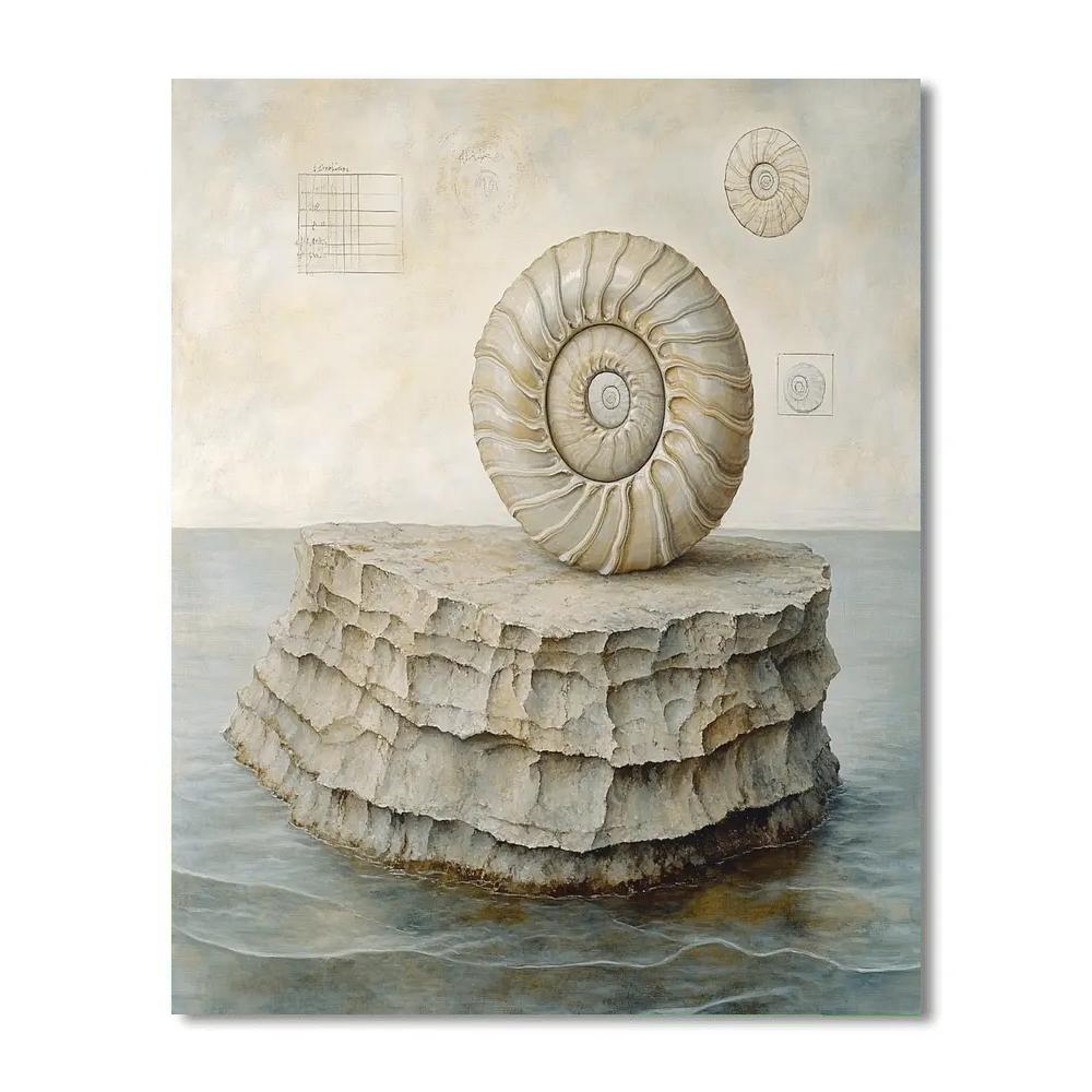 Leonardo Da Vinci Inspired Fossil Tides Of An Ancient Sea paint by number