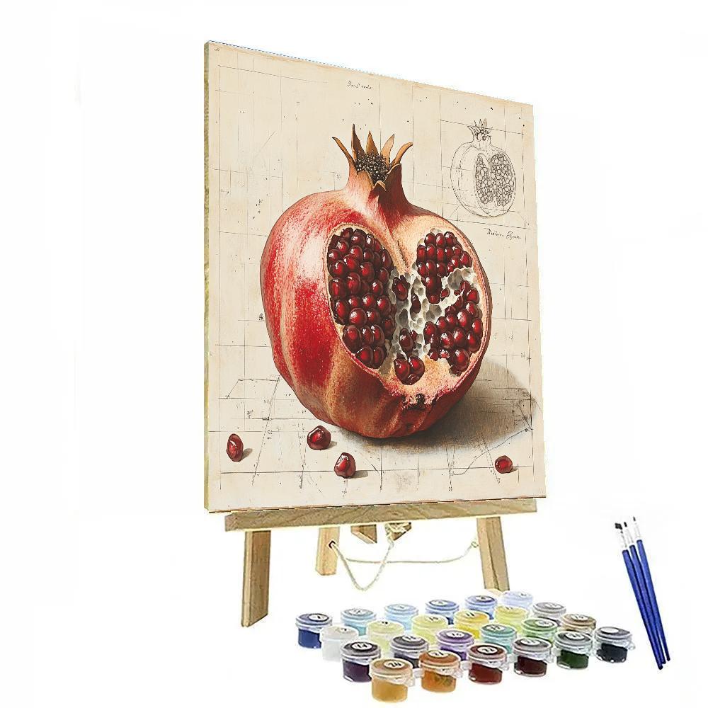 Michelangelo Inspired Pomegranate Strata paint by numbers
