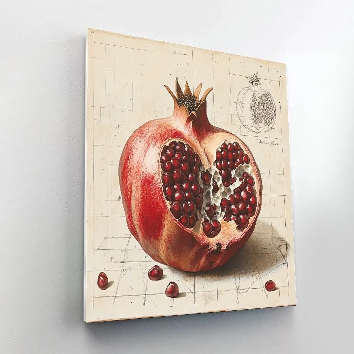 Michelangelo Inspired Pomegranate Strata paint by numbers