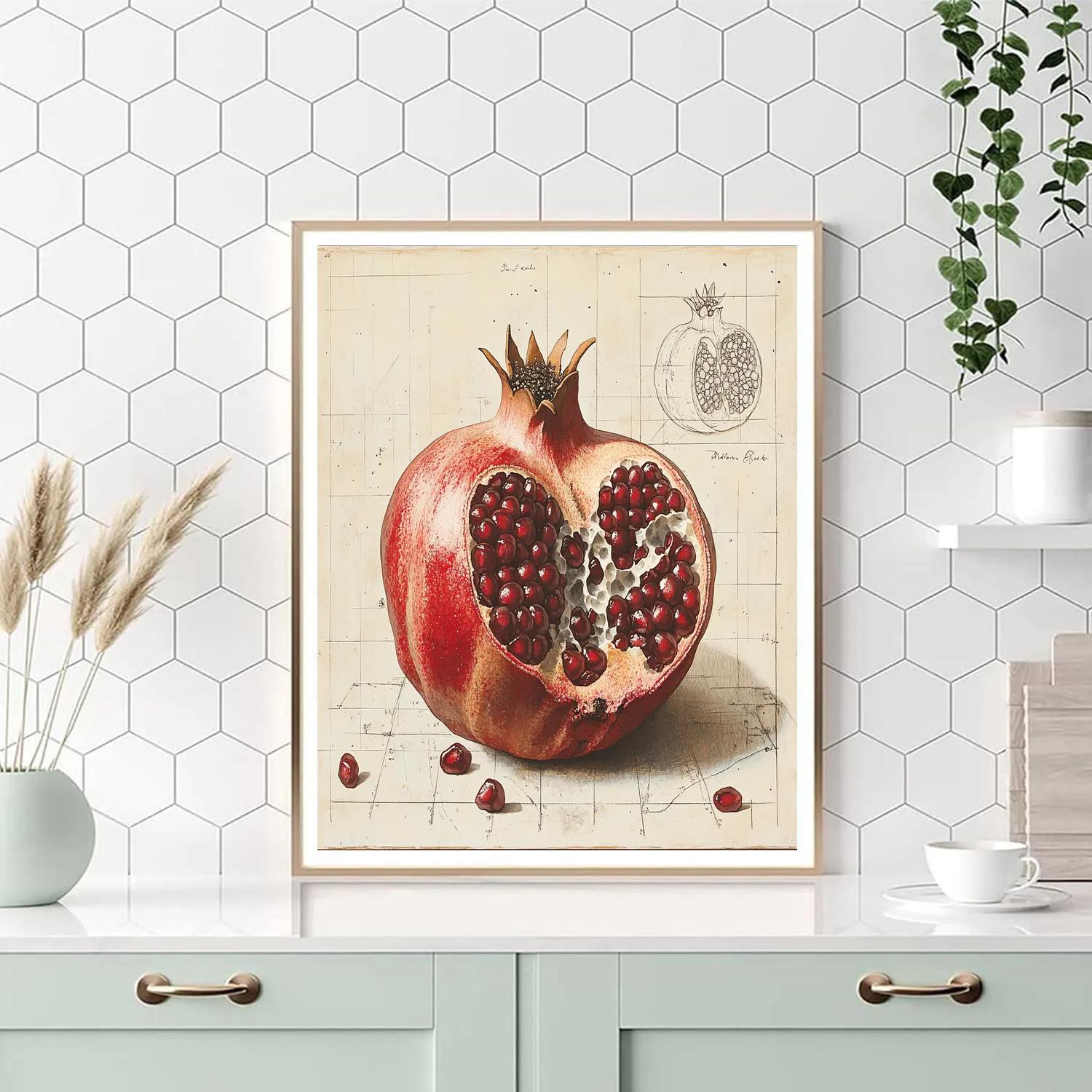 Michelangelo Inspired Pomegranate Strata paint by numbers