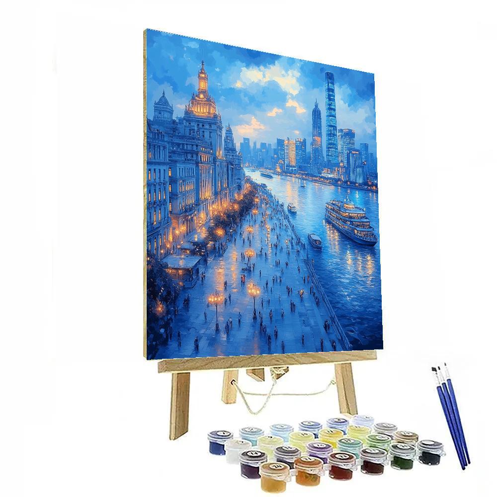 Clifftop View At The Bund Shanghai China Painting by numbers kit