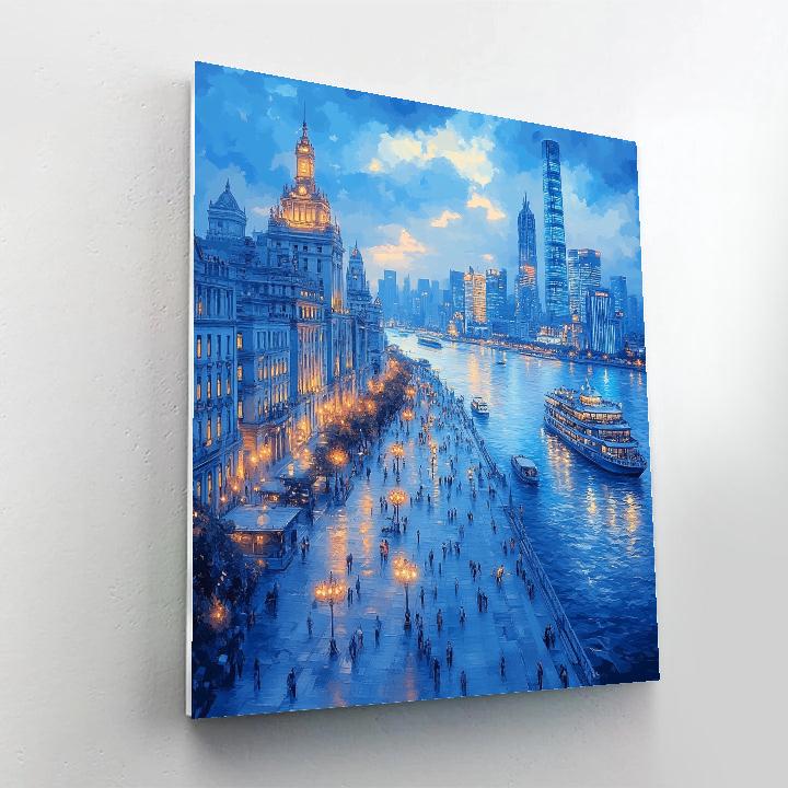 Clifftop View At The Bund Shanghai China Painting by numbers kit