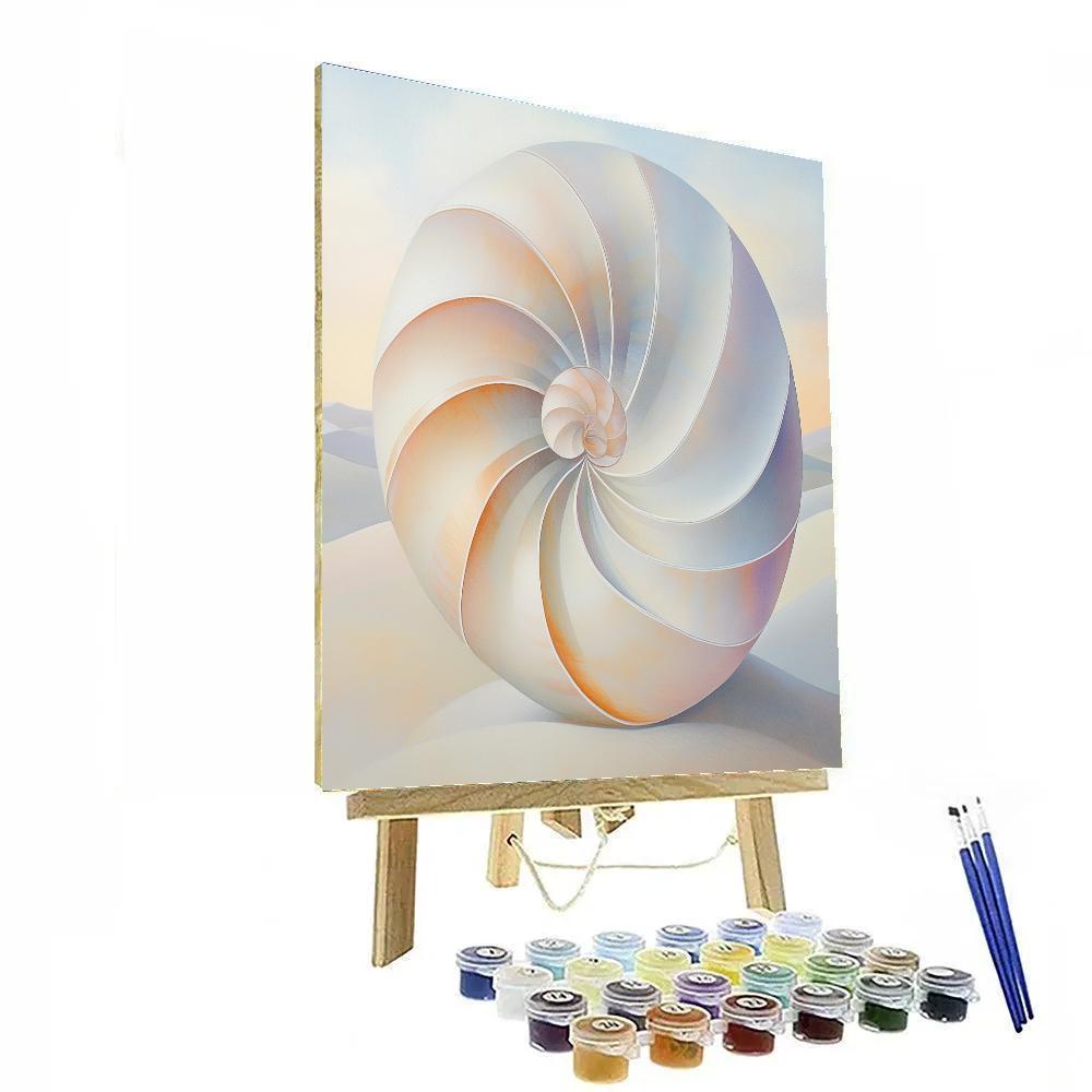 Georgia O’Keeffe Inspired Iridescent Shell Spiral In Desert Light Paint by numbers art