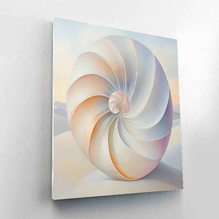 Georgia O’Keeffe Inspired Iridescent Shell Spiral In Desert Light Paint by numbers art