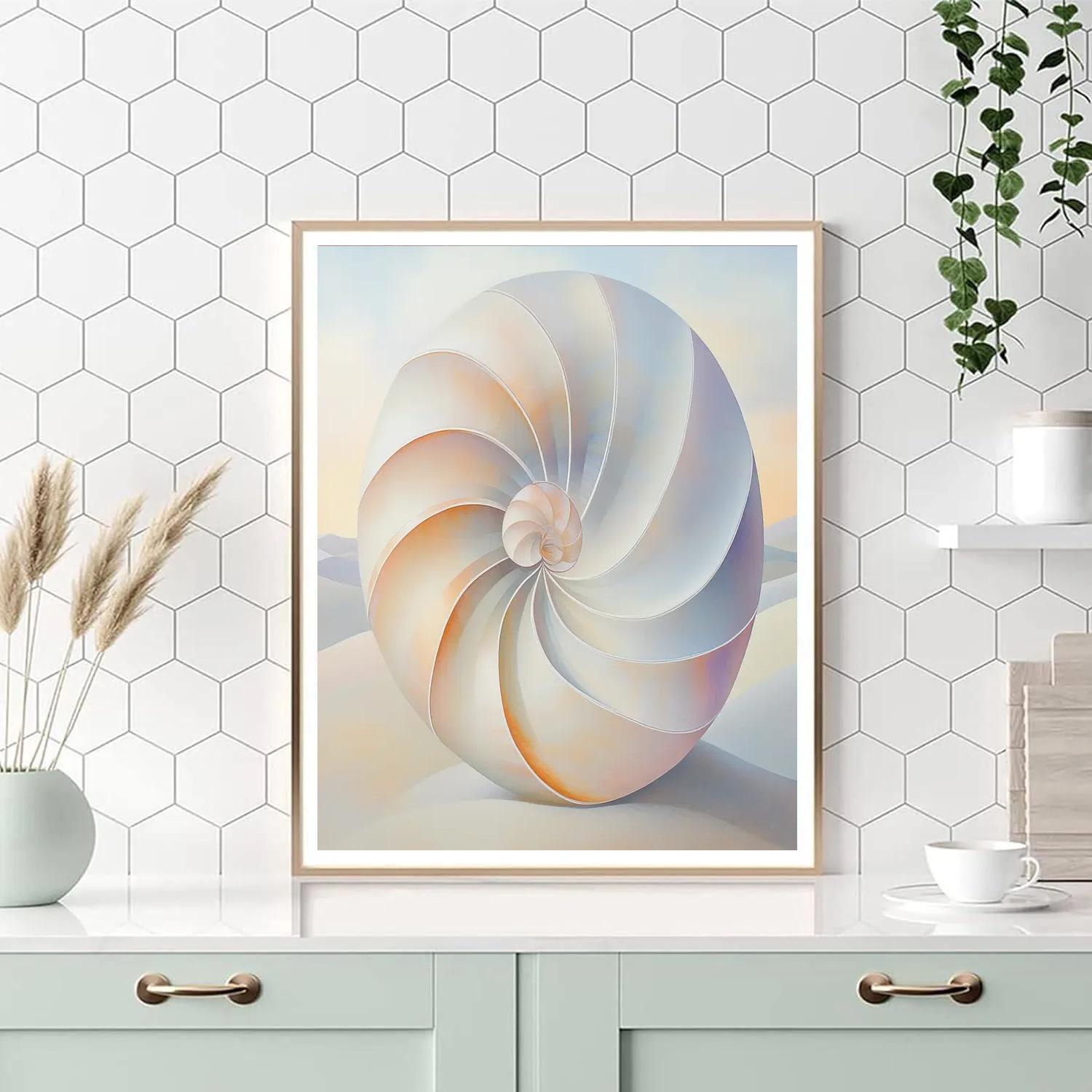 Georgia O’Keeffe Inspired Iridescent Shell Spiral In Desert Light Paint by numbers art