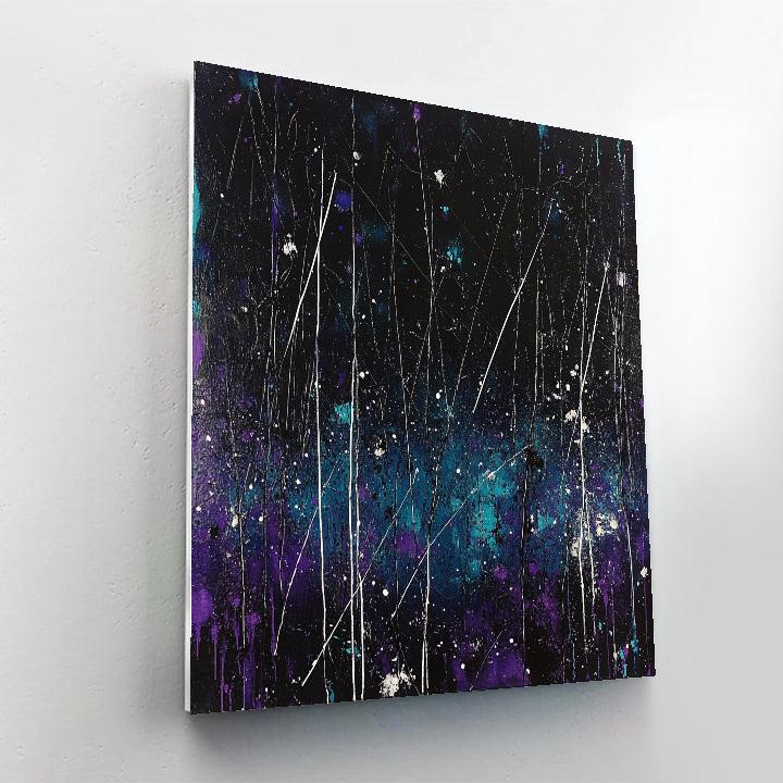 Jackson Pollock Inspired Aurora Torrent In Indigo And Silver Numbered painting kits