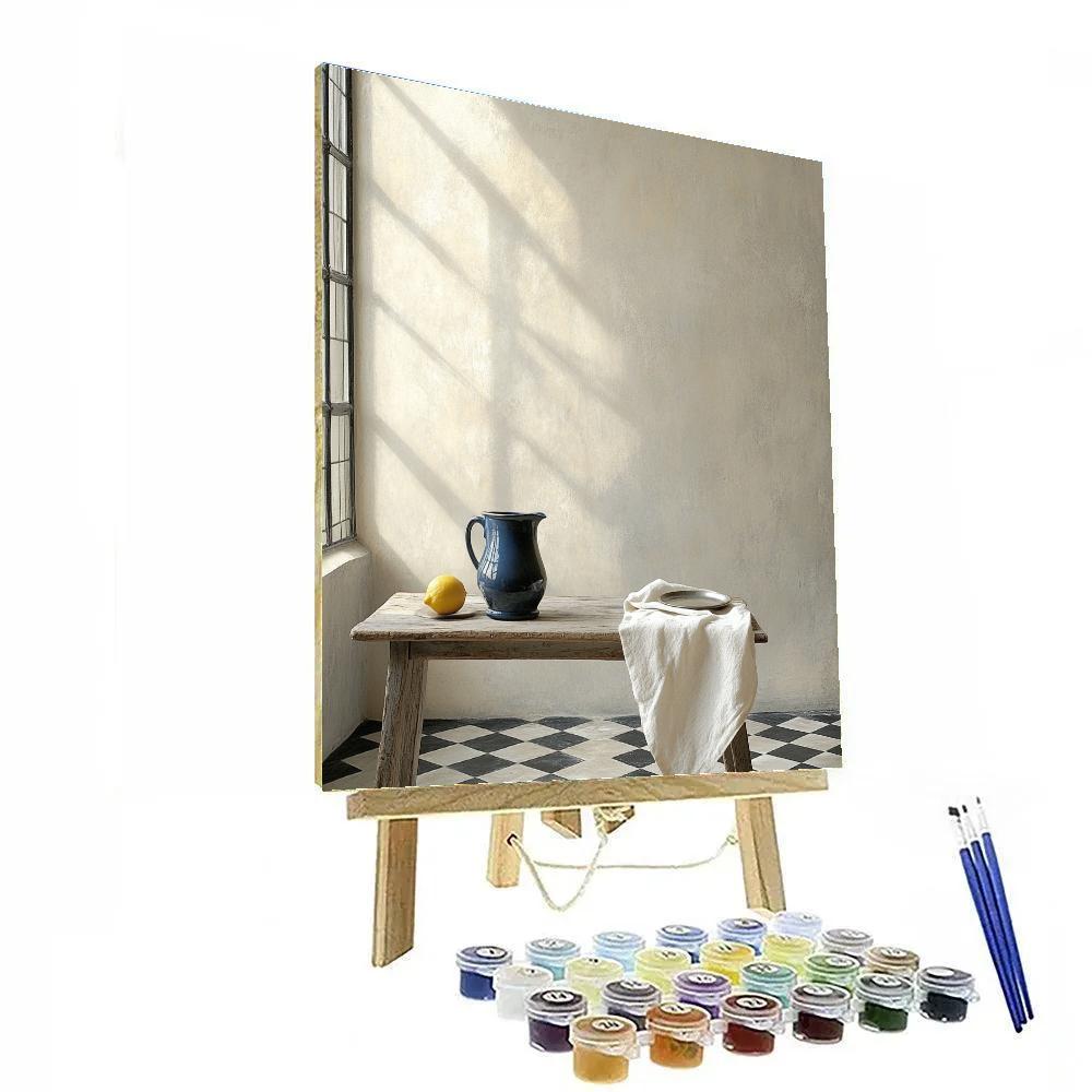 Johannes Vermeer Inspired Lapis Window Light On Delft Tiles Number painting