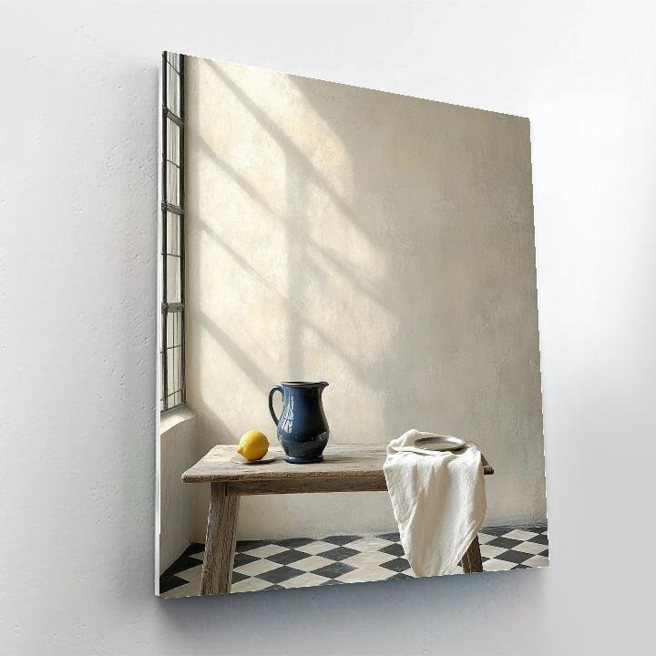 Johannes Vermeer Inspired Lapis Window Light On Delft Tiles Number painting