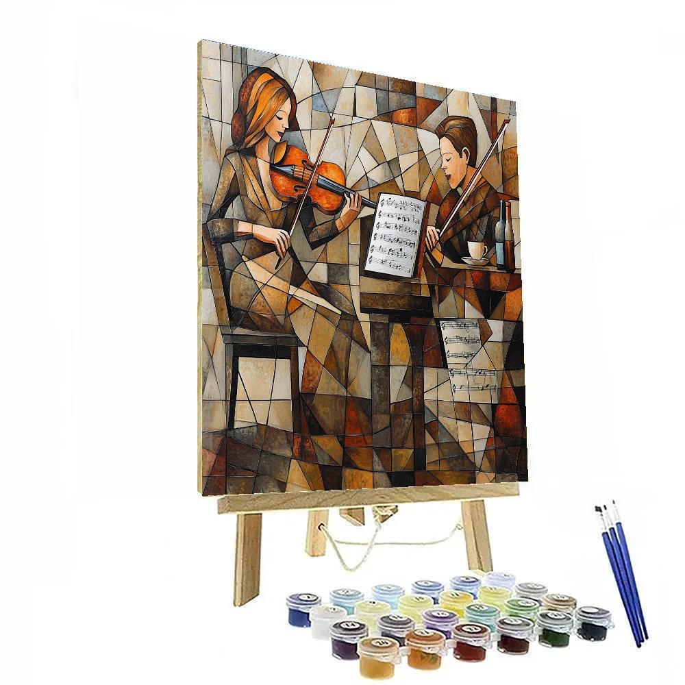 Pablo Picasso Inspired Cubist Cafe Musicians Paint by numbers art