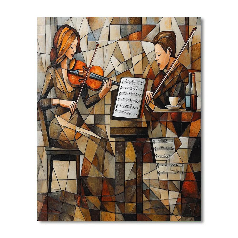 Pablo Picasso Inspired Cubist Cafe Musicians Paint by numbers art