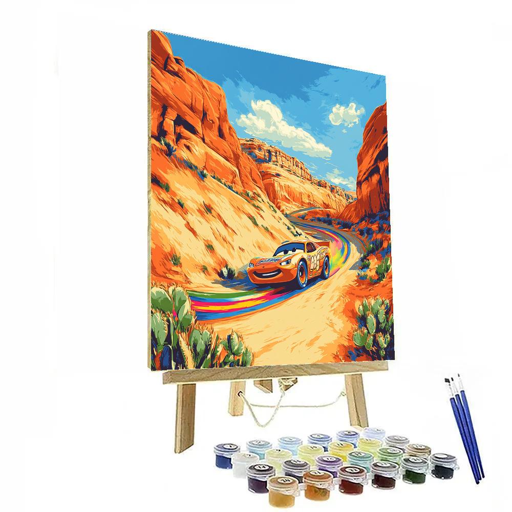 Lightning McQueen Canyon Rainbow Dash paint by numbers