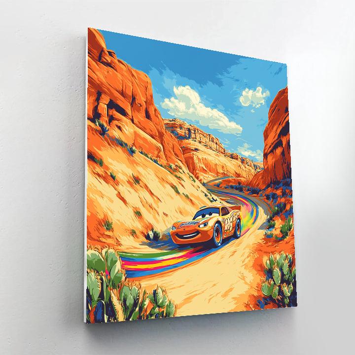 Lightning McQueen Canyon Rainbow Dash paint by numbers