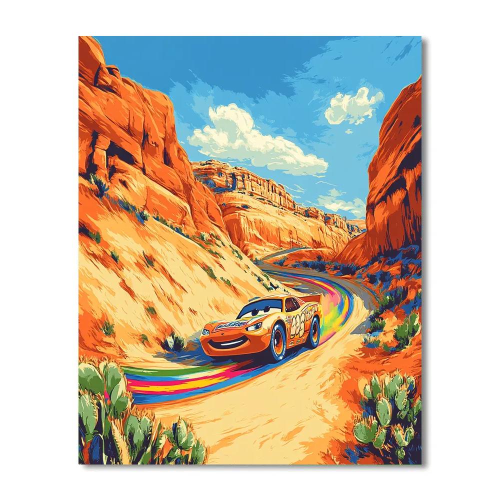 Lightning McQueen Canyon Rainbow Dash paint by numbers