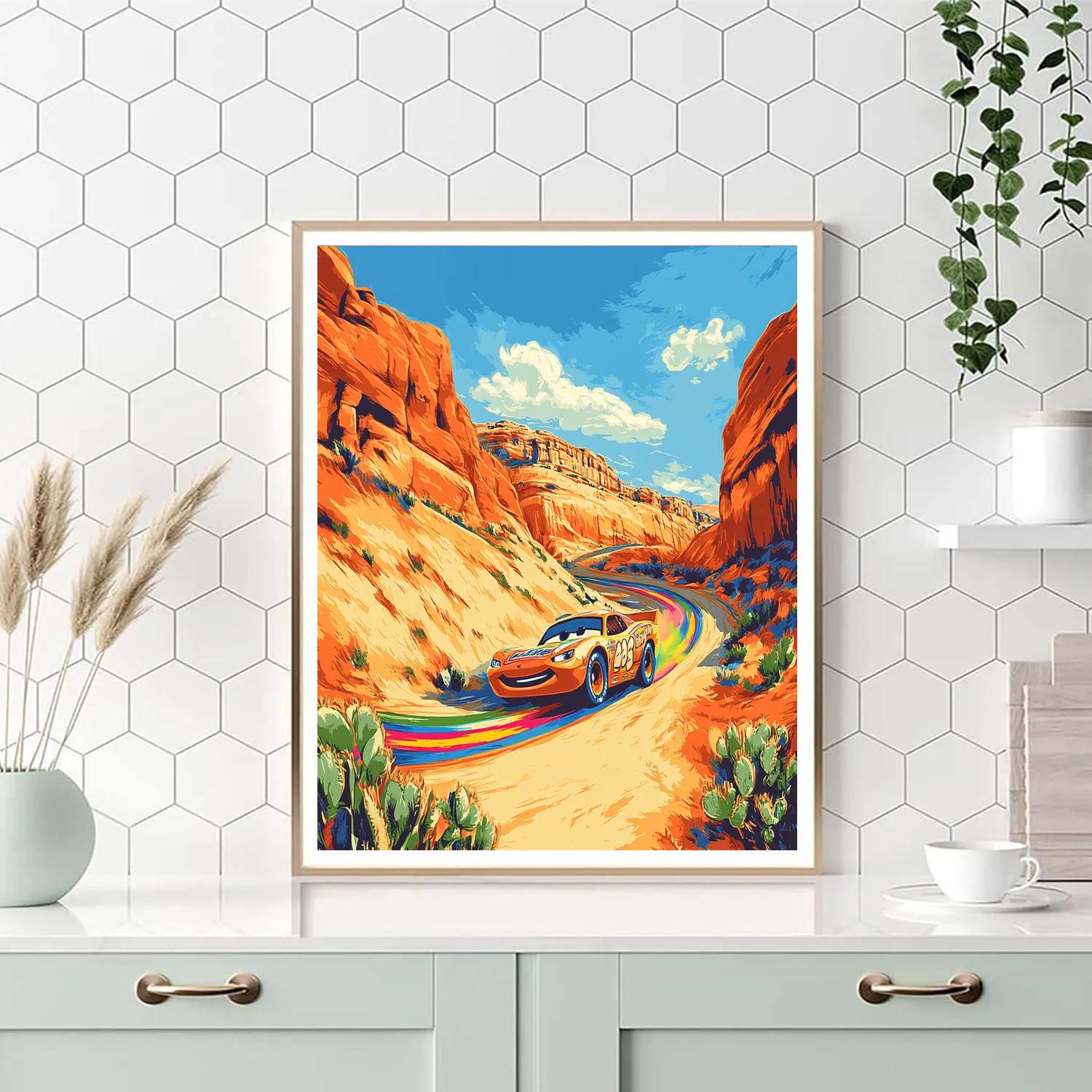 Lightning McQueen Canyon Rainbow Dash paint by numbers