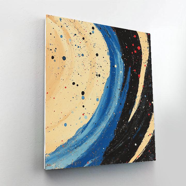 Jackson Pollock Inspired Monsoon Vortex In Ochre And Cobalt paint by numbers