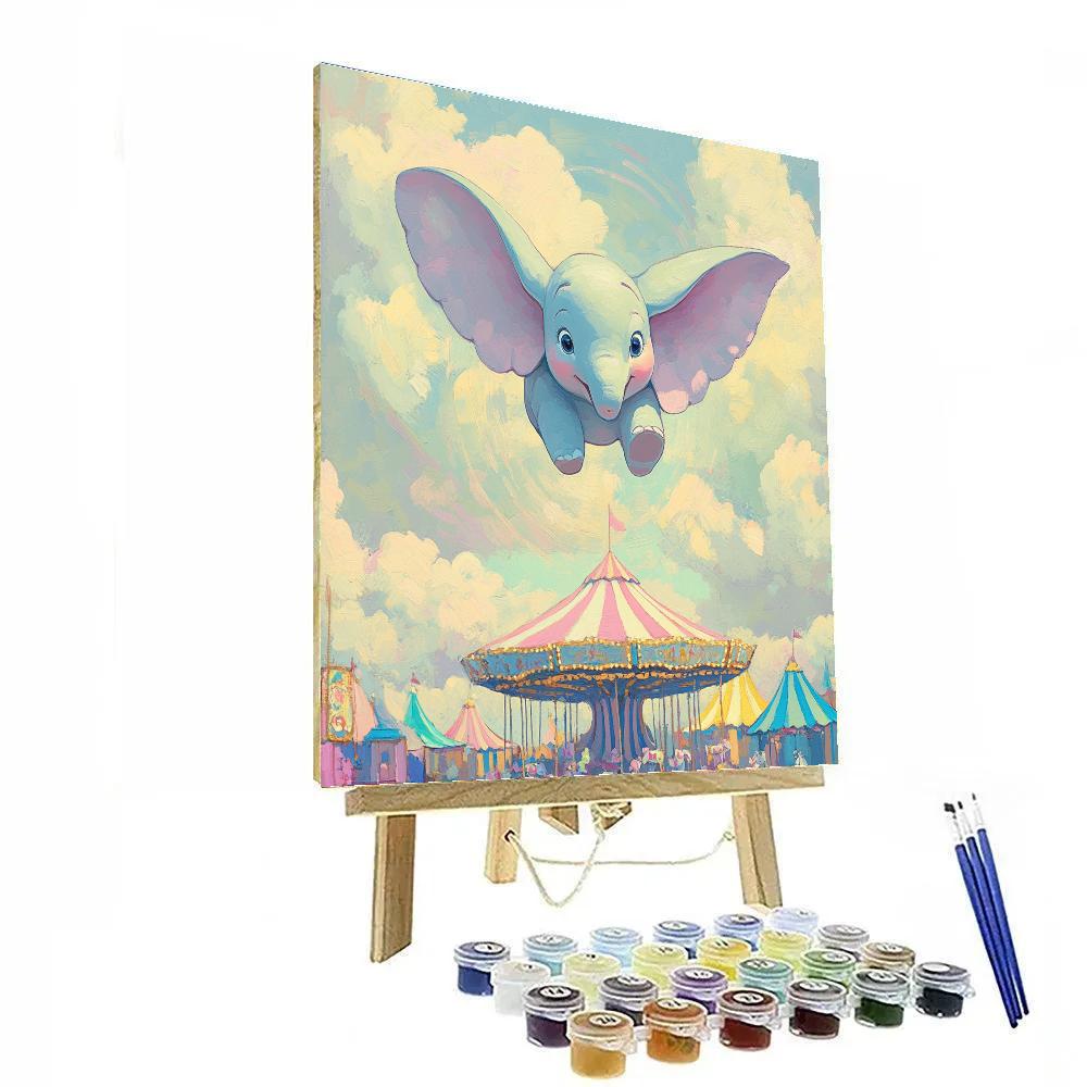 Dumbo Cloud Carousel Flight Number painting