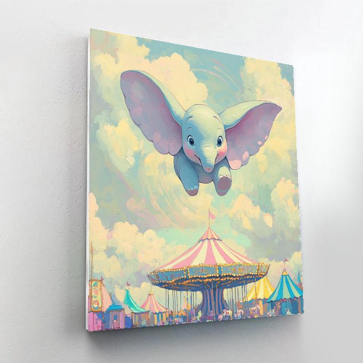 Dumbo Cloud Carousel Flight Number painting